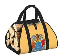 DUWAA Sac de transport de bois de chauffage imprimé drapeau du New Jersey, sac en toile pour bois de chauffage, porte-bûches, accessoires de poêle à bois