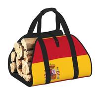 DUWAA Sac de transport de bois de chauffage imprimé drapeau espagnol, sac en toile pour bois de chauffage, porte-bûches, accessoires de poêle à bois