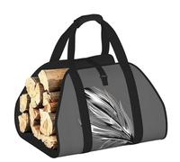 DUWAA Sac de transport de bois de chauffage imprimé plumes dansantes, sac en toile pour bois de chauffage, porte-bûches robuste pour poêle à bois