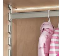 DuWardrobe Barre de penderie pour placard 120 cm Double tringle avec rainures Idéal pour manteaux et vêtements