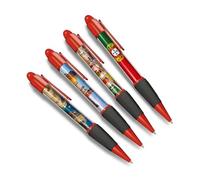DV DESIGN Lot de 4 stylos à bille rouges du Portugal - Drapeau portugais Lisbonne Algarve Voyage Vacances Hobby Garçons Filles Hommes Femmes Thème Stylo #79403