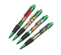DV DESIGN Lot de 4 stylos à bille verts du Portugal - Drapeau portugais Lisbonne Algarve Voyage Vacances Loisirs Garçons Filles Hommes Femmes Thème Stylo #79403