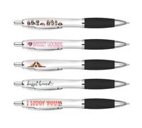 DV DESIGN Lot de 5 stylos noirs Basset Hound - Chiens et animaux de compagnie - Matériel de papeterie amusant pour l'école, l'enseignant, les amis, les filles, les garçons, ensemble d'anniversaire