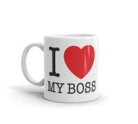 DV Mugs Ltd Mug avec inscription « I Love my Boss » - Idée cadeau amusante - Inscription « Secret Santa Blague » - Pour le bureau - #5458