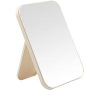 DVHOK Miroir de Bureau pour Maquillage de 20 cm, Miroir de Cosmétique Pliable Simple, Miroir de Table/Mur, Miroir à Double Usage, Carré, Khaki