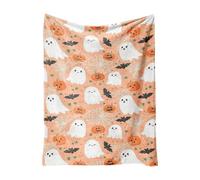 Dvj821 Couverture polaire d'Halloween citrouille pour femmes - Couverture en flanelle pour l'automne, l'Action de grâce, la ferme pour femmes, pour la maison, le salon, le canapé, le lit, la chaise ou
