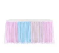DVMSIEF Jupe De Table 183x77cm Table Jupes Anniversaire Tulle Plinthe De Mariage Partie Tutu Jupe Baby Shower Fête Décor À La Maison(4Color,275x77cm)