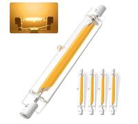 Dvnoua Ampoule R7S LED 118mm Dimmable, 20W R7S LED 118mm Haute Lumière COB Remplacer Lampe Halogène 200W, Blanc Chaud 3000K, 2000LM, Éclairage à 360 Degrés, Sans Scintillement, lot de 4
