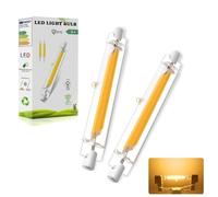 Dvnoua Ampoule R7S LED 118mm Dimmable, 20W R7S LED 118mm Haute Lumière COB Remplacer Lampe Halogène 200W, Blanc Chaud 3000K 2000LM, Éclairage à 360 Degrés, Sans Scintillement, lot de 2