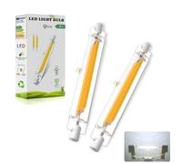 Dvnoua Ampoule R7S LED 78mm Dimmable, 10W R7S LED 78mm Haute Lumière COB Remplacer Lampe Halogène 100W, Blanc Froid 6000K, 1000LM, Éclairage à 360 Degrés, Sans Scintillement, lot de 2