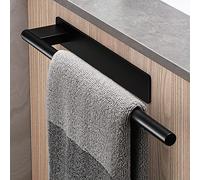 Dvocel Porte Serviette Salle de Bain Adhésif Porte-Serviettes sans Perçage Autocollant Mural Un Bras Porte Serviette Acier Inoxydable Noir Mat pour Salle de Bain et Cuisine