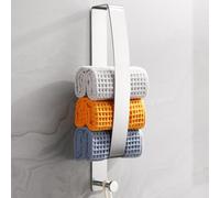 Dvocel Porte-serviettes sans perçage en acier inoxydable 304 brossé argenté avec crochet, porte-serviettes d'invité autocollant 42 cm, anneau porte-serviettes inoxydable pour salle de bain, WC et