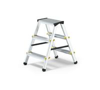 DWA Escabeau double pliable en aluminium 3 marches
