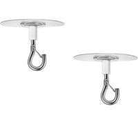 Dwang Lot de 2 crochets de plafond adhésifs - Crochets de plafond adhésifs pour poids - Crochet de suspension sans perçage avec fermoir de sécurité, résistant à l'eau pour le stockage de plantes et