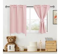 DWCN 1 paire de rideaux occultants thermiques à étages courts pour petite fenêtre, chambre à coucher, salon, bureau, 86,4 x 61 cm (l x L), rose pâle