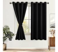 DWCN 2 Pièces Rideau Occultants Thermique Isolant Anti Froid à Embrasse, Rideaux Opaques de Couleur Foncée pour Chambre et Salon, 132x160 CM (Largeur x Hauteur), Noir Halloween