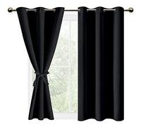 DWCN 2 Pièces Rideau Occultants Thermique Isolant Anti Froid à Oeillets, Rideaux Opaques de Couleur Foncée pour Chambre et Salon, 106x160 CM (Largeur x Hauteur), Noir Halloween