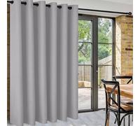 DWCN Gris Argent Occultant Rideau Thermique Rideaux Separation L254xH243 cm 1 Pièce Large Rideaux Brise-bise à Oeillets Rideau Acoustique Décoration Intérieure Moderne pour Salon/Chambre/Cuisines