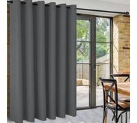 DWCN Gris Foncé Rideau Séparation Rideau Occultants Thermique L254xH213 cm Lot de 1 Large Rideaux Phonique Anti Bruit à Oeillets Rideaux Brise-bise Décoration Intérieure Moderne pour Salon/Chambre