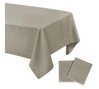 DWCN - Lot de 2 nappes anti-taches lavables et imperméables - Pour salle à manger, jardin, fête, mariage ou maison - Couleur taupe - 140 x 240 cm
