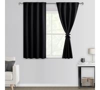 DWCN Lot de 2 rideaux occultants courts à pattes arrière et passe-tringle - Isolation thermique - Économie d'énergie - Habillage de fenêtre de chambre à coucher et de cuisine - 96,5 x 114,3 cm (l x L