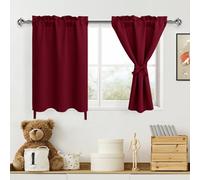 DWCN Lot de 2 Rideaux occultants Courts pour Chambre à Coucher et Salon, Rideaux Courts pour Petite fenêtre, 61 cm, 76,2 x 61 cm, Bordeaux