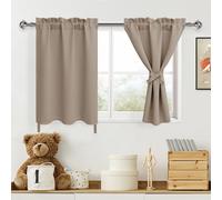 DWCN Lot de 2 Rideaux occultants Courts pour Chambre à Coucher, Petite fenêtre, Rideaux Thermiques pour Bureau, Cuisine, sous-Sol, 76,2 x 61 cm, Camel