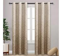 DWCN Lot de 2 Rideaux occultants pour Chambre à Coucher et Salon - Motif damassé - Isolation Thermique - Économie d'énergie - Rideaux à œillets pour Salon - 106,7 x 213,4 cm - Taupe