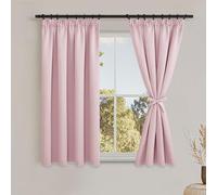 DWCN Lot de 2 Rideaux Opaques avec Galon fronceur, L 140 x H 145 cm, Rideaux Thermiques, occultants, pour Salon, Chambre à Coucher, Protection Contre Le Froid, Isolation Thermique, Rose Blush
