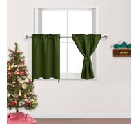 DWCN Lot de 2 Rideaux Thermiques pour Salon, Chambre à Coucher et Petite fenêtre - 76,2 x 91,4 cm - Vert Olive