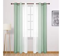 DWCN Lot de 2 Rideaux Transparents ombrés en Faux Lin pour Chambre à Coucher et Salon, 106,7 x 213,4 cm de Long, Vert Sauge Clair