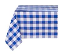 DWCN Nappe Rectangulaire à Carreaux Tissu Outdoor Résistant aux Intempéries Lavable Anti-Tache Jardin Imperméables pour Extérieur Pique-Nique Salle à Manger Fêtes Mariages, Bleu et Blanc, 130x160cm