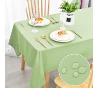 DWCN Nappe Rectangulaire Anti Tache Exterieur Impermeable Jardin Lavable Protection épaisse Tissu Table pour Printemps Salle à Manger, fête, Mariage ou Maison, Cuisine, Salon, Vert Feuille, 130x160cm