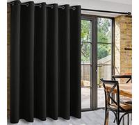 DWCN Noir Rideau Occultant Large Rideau Thermique Isolant Anti Froid et Chaleur L254xH213 cm 1 Panneaux Rideaux Separation de Piece Brise-bise Rideaux Acoustique pour Salon/Chambres à Coucher/Bureau