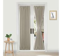 DWCN Rideau occultant Thermique avec Passe-Tringle pour Portes avec fenêtre en Verre, Porte de Cuisine et de terrasse pour intimité - 63,5 x 183 cm de Long - 1 Panneau de Rideau avec Embrasse, Taupe