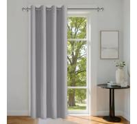 DWCN Rideau Occultant Thermiques Anti Froid Gris Argent,L140xH240cm,1 Pièce | Rideau Porte Entrée Rideaux Phonique Rideau Separation de Piece à Oeillets Rideaux pour Salon/Chambre/Balcon/Chambre Enfant