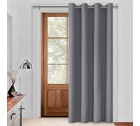 DWCN Rideau Occultant Thermiques Isolants Anti Froid Gris Rideau de Porte L132xH210 cm 1 Pièce Rideaux Separation à Oeillets Brise-bise Rideaux Phonique Anti Bruit pour Salon/Chambres à Coucher/Bureau