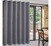DWCN Rideau Séparation Gris Occultant Rideau Isolant Thermique à Oeillets L254xH243 cm Brise-bise Rideaux Phonique Protection la Vie Privée pour Salon/Chambres à Coucher/Chambre d'enfant Lot de 1