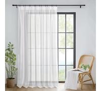 DWCN Rideau Voilage Blanc Transparent Grande Largeur Rideaux Plis Crayon Décorations pour Le Salon Chambre Fenêtres, 300 x 260 cm (Largeur x Hauteur), 1 Pièce