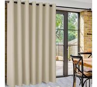 DWCN Rideaux Chambre Beige Clair Rideau Isolant Thermique L304xH243 cm 1 Pièce Large Rideau Occultant à Oeillets Phonique Anti Bruit Rideaux Separation de Piece Décoration Maion pour Salon/Cuisines