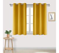 DWCN Rideaux jaunes pour salon, rideaux obscurcissants de 45 pouces de long, rideau de chambre à coucher à blocage thermique de lumière - L106,7 x H114,3 cm, lot de 2