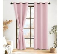 DWCN Rideaux Occultants Isolant Thermique Anti Froid, 2 Pièces Rideaux à Oeillets pour Chambre Fille,117x228 CM (Largeur x Hauteur), Rose