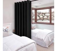 DWCN Total Privacy Rideau occultant de séparation de pièce, thermique, porte de terrasse, salon, chambre à coucher, espace de bureau partagé, 1 panneau à œillets, 2,5 m de large x 2,1 m de haut, noir