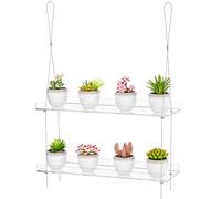 DWFeng Étagères transparentes à suspendre pour plantes, fenêtres d'intérieur, support mural pour pots de fleurs, rangement pour fenêtre de culture d'herbes, microverdures, plantes grasses, fleurs (2