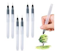DWFEYOI 6 Pièces Pinceaux pour Réservoir d'Eau - Stylo Pinceau à Eau Remplissable,pinceau aquarelle,Peinture Brosse pour Dessin,pinceaux aquarelle