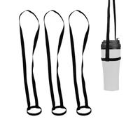 DWNSKR 3 Pièces Porte Gobelet Festival,Réutilisables Porte-Bière et Porte-Boissons, Lanière Portable Mains Libres Réutilisabl pour Tasse a Café,Idéal Voyage,Camping et Achats Noires