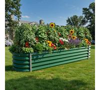 DWVO Jardinière surélevée en métal pour extérieur, 240x61x43cm - Kit de jardinière surélevée en acier inoxydable renforcé en zinc-aluminium-magnésium - Jardinière pour le jardin avec joint de sécurité