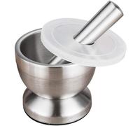 dwxnauixl Pot de mortier pour assaisonnements en acier inoxydable, pot de pilonnage en pierre pour le concassage et le pilon à l'ail acier inoxydable 304, 8.6 * 8.6 cm