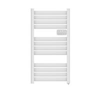 DREXON - Sèche-Serviette Électrique FAENA - Inertie Sèche sans Fluide - Thermostat Électronique Programmable - Fixation Murale Incluse - Design Plat - Garantie 5 Ans (Blanc, 94,5 cm - 500W)