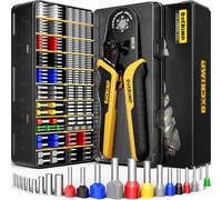 DxCRIMP Kit Pince à Sertir Cosse Électrique 0,25-10 mm², 24 Types d'Embouts